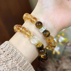 Fortune-Attracting Natural Yellow Citrine Wealth Bracelet